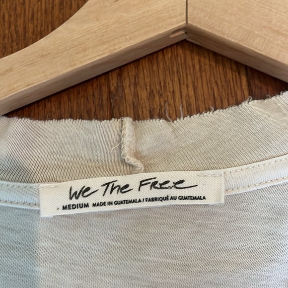 Free People | We the Free Puff Shoulder Oatmeal Clover Top Medium Boho Cotton - Picture 8 of 10